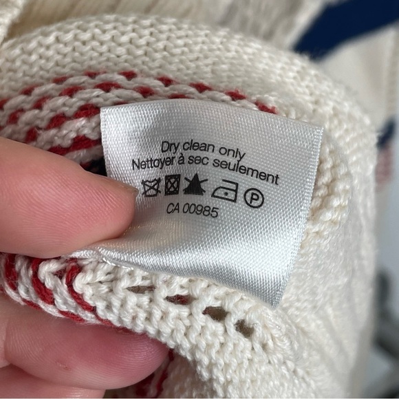 Veronica Beard Kindling Chevron Striped Pointelle Sweater (As Seen on TV) M - Picture 15 of 15